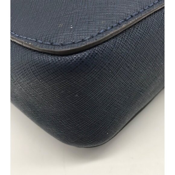 Michael Kors Navy Blue Leather Large Jet Set East West Crossbody Bag - Picture 5 of 11